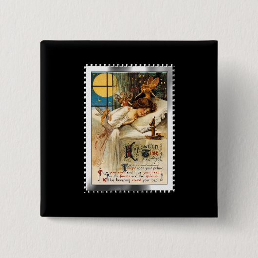 懐かしいハロウィンスランバーゴブリンと妖精 缶バッジ (正面)