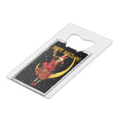 懐かしいハロウィーンいい魔女と猫 クレジットカード栓抜き (正面アングル)