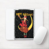 懐かしいハロウィーンいい魔女と猫 マウスパッド (マウス)