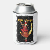 懐かしいハロウィーンいい魔女と猫 缶クーラー (缶裏面)