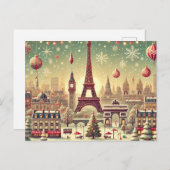 懐かしいパリのクリスマス – 休日の魔法 シーズンポストカード (正面/裏面)