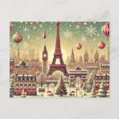 懐かしいパリのクリスマス – 休日の魔法 シーズンポストカード (正面)