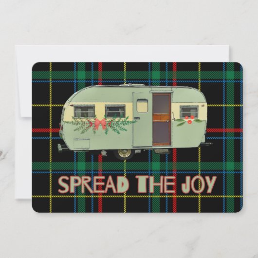 懐かしいビンテージキャンパー 喜びを広げよう シーズンカード (正面)