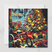 懐かしいファッションドクリスマスモーニング シーズンカード (正面)