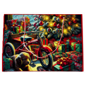 懐かしいファッションドクリスマスモーニング ラージペーパーバッグ (正面)