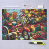 懐かしいファッションドクリスマスモーニング 薄葉紙 (クラフト)