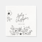 懐かしいフローラ植物性ホワイト結婚ズカクテル スタンダードカクテルナプキン (正面)