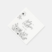 懐かしいフローラ植物性ホワイト結婚ズカクテル スタンダードカクテルナプキン (角)