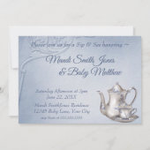 懐かしいブルーティーパーティーsipと参照ベビーシャワー 招待状 (裏面)