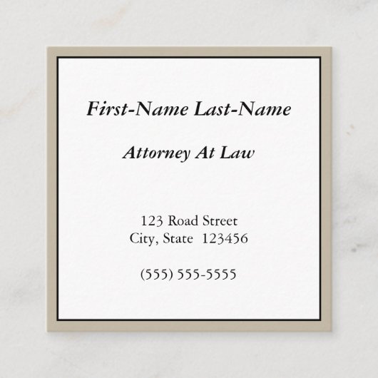 懐かしいプロフェッショナル弁護士名刺 スクエア名刺 (正面)