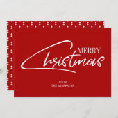 懐かしいメリークリスマススクリプトホリデーカード シーズンカード (正面/裏面)