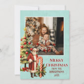 懐かしいレトロサンタクロースメリークリスマスフォト シーズンカード (正面)