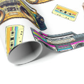 懐かしいレトロボックスとカセットテープ ラッピングペーパー (ロールコーナー)