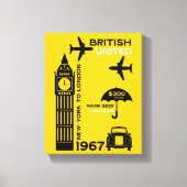 懐かしいレトロ航空ポスター キャンバスプリント (正面)