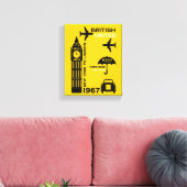 懐かしいレトロ航空ポスター キャンバスプリント (インサイチュ (リビング))