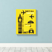 懐かしいレトロ航空ポスター キャンバスプリント (インサイチュ (ウッドフロア))