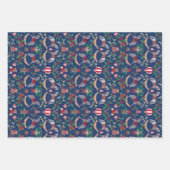 懐かしいロッキングホースとテディベア ラッピングペーパーシート (正面)