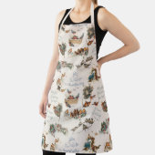 懐かしいヴィンテージのクリスマスバードと挨拶 エプロン (インサイチュ)