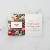 懐かしいヴィンテージギフト水の色の写真クリスマス カード (内部)