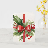 懐かしいヴィンテージギフト水の色の写真クリスマス カード (黄色い花)