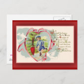 懐かしいヴィンテージバレンタインカード シーズンポストカード (正面/裏面)