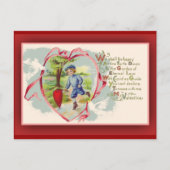 懐かしいヴィンテージバレンタインカード シーズンポストカード (正面)