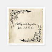 懐かしいヴィンテージフローラ結婚の形見 スタンダードカクテルナプキン (正面)