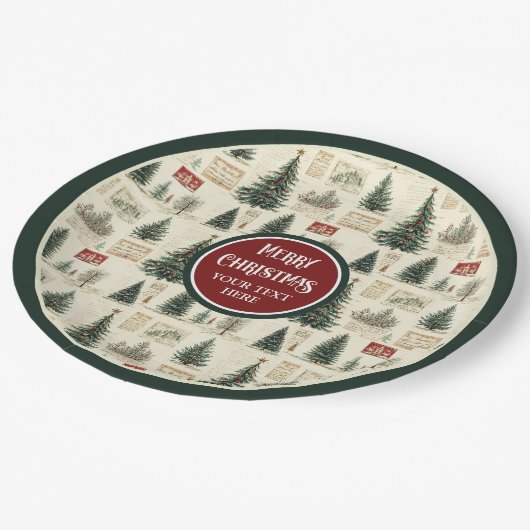 懐かしいヴィンテージ紙プレートと名前をカスタムする ペーパープレート (アングル)