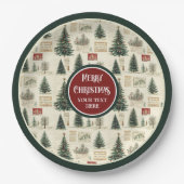 懐かしいヴィンテージ紙プレートと名前をカスタムする ペーパープレート (正面)