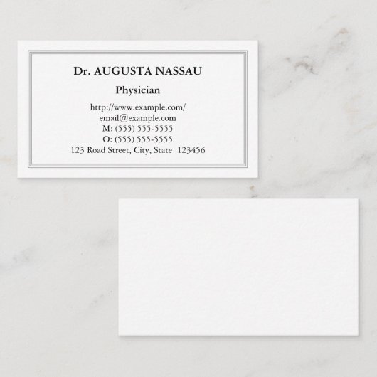 懐かしい伝統的ヴィンテージ・ビジネス・カード 名刺 (正面/裏面)