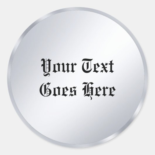 懐かしい古いスタイル文字書道台本シルバー ラウンドシール (正面)