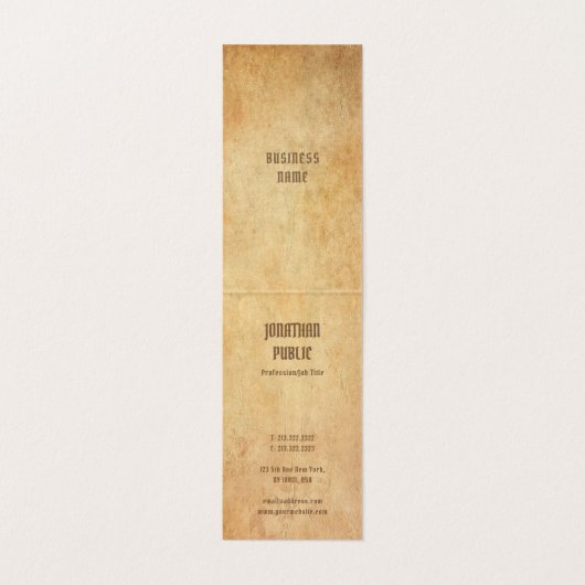 懐かしい古い紙ルックエレガントラグジュアリーフォールド 名刺 (内部フラット)