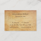 懐かしい古い紙ルックテンプレートプレミアムシック 名刺 (裏面)