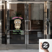 懐かしい可愛らしい丸っぽいハムスター漫画 ウィンドウサイン (オフィスドア)