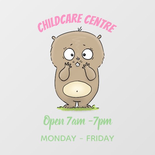 懐かしい可愛らしい丸っぽいハムスター漫画 ウィンドウサイン (シート)