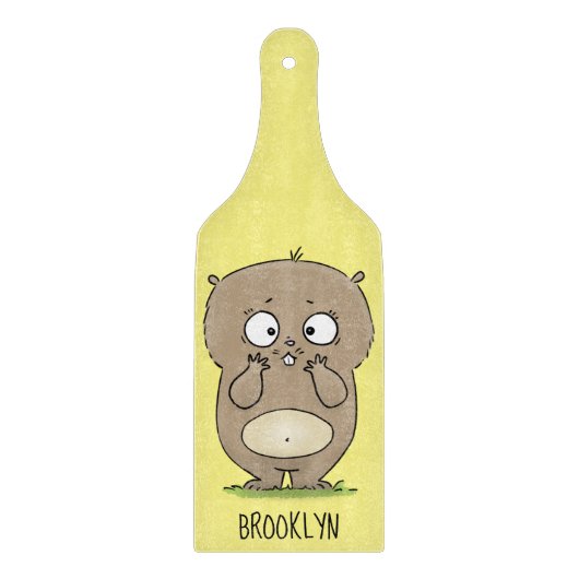 懐かしい可愛らしい丸っぽいハムスター漫画 カッティングボード (正面)