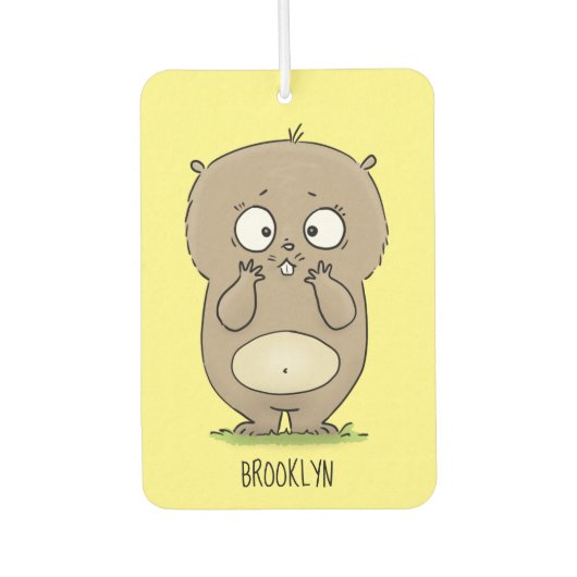 懐かしい可愛らしい丸っぽいハムスター漫画 カーエアーフレッシュナー (正面)