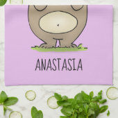 懐かしい可愛らしい丸っぽいハムスター漫画 キッチンタオル (折り畳み)