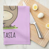 懐かしい可愛らしい丸っぽいハムスター漫画 キッチンタオル (四つ折り)