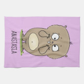 懐かしい可愛らしい丸っぽいハムスター漫画 キッチンタオル (横)