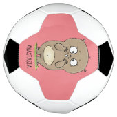 懐かしい可愛らしい丸っぽいハムスター漫画 サッカーボール (回転)