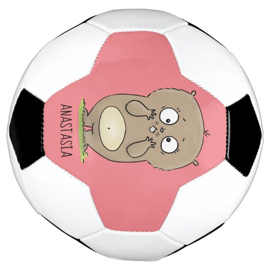 懐かしい可愛らしい丸っぽいハムスター漫画 サッカーボール (回転)