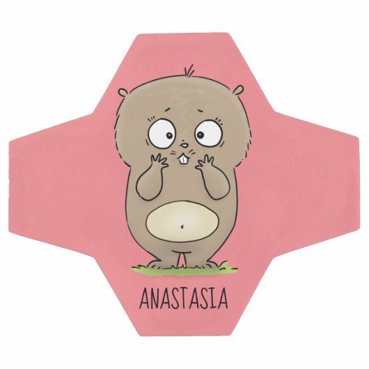 懐かしい可愛らしい丸っぽいハムスター漫画 サッカーボール (フラット)