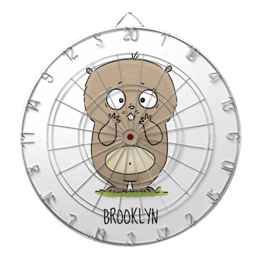 懐かしい可愛らしい丸っぽいハムスター漫画 ダーツボード (正面)