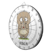 懐かしい可愛らしい丸っぽいハムスター漫画 ダーツボード (正面右)