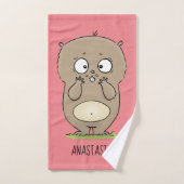 懐かしい可愛らしい丸っぽいハムスター漫画 バスタオルセット (ハンドタオル)