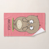 懐かしい可愛らしい丸っぽいハムスター漫画 バスタオルセット (ハンドタオル)