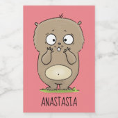 懐かしい可愛らしい丸っぽいハムスター漫画 フードラベル (シングルラベル)