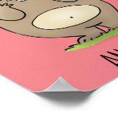 懐かしい可愛らしい丸っぽいハムスター漫画 ポスター (角)