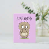 懐かしい可愛らしい丸っぽいハムスター漫画 ポストカード (スタンド正面)